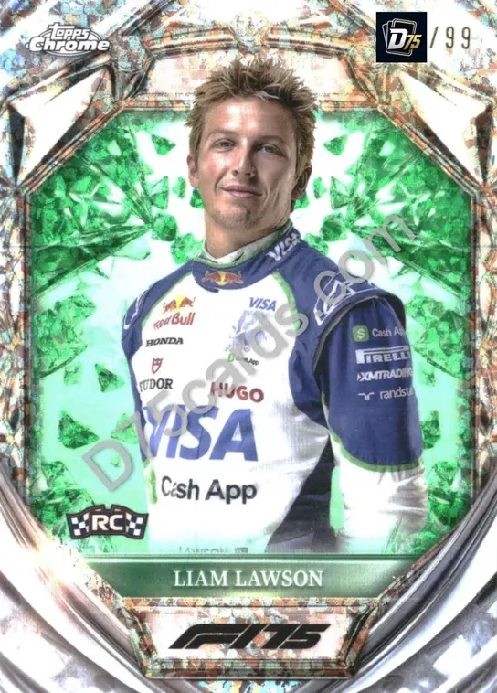 11 Liam Lawson Green Mini-Diamond Refractor /99