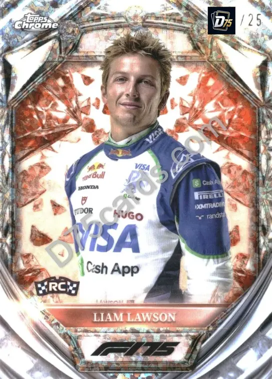 11 Liam Lawson Orange Mini-Diamond Refractor /25
