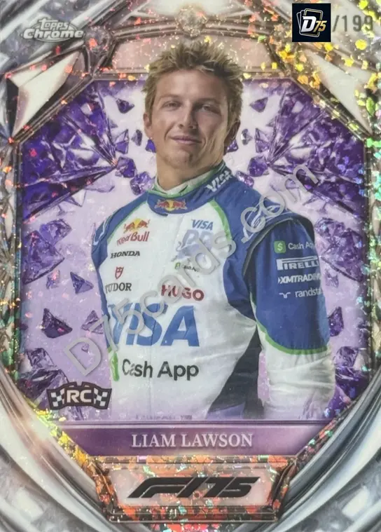 11 Liam Lawson Purple Mini-Diamond Refractor /199