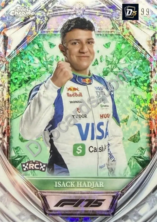 12 Isack Hadjar Green Mini-Diamond Refractor /99