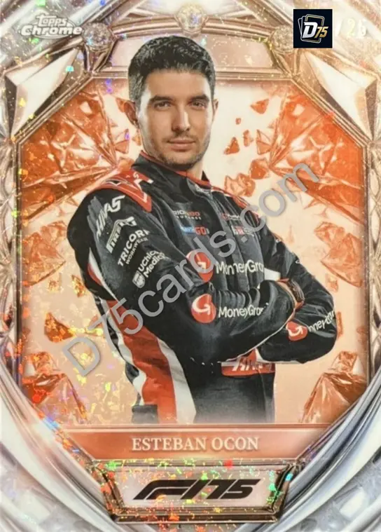 13 Esteban Ocon Orange Mini-Diamond Refractor /25
