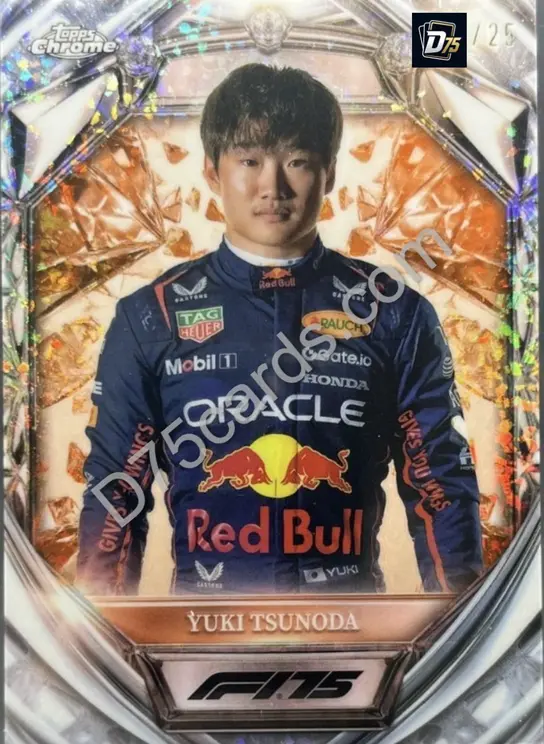 2 Yuki Tsunoda Orange Mini-Diamond Refractor /25
