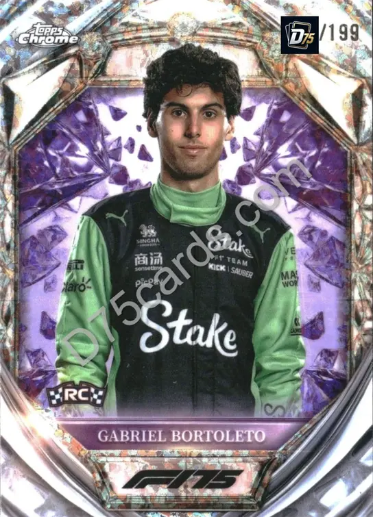 20 Gabriel Bortoleto Purple Mini-Diamond Refractor /199