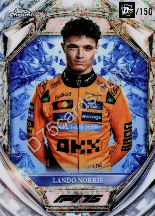 5 Lando Norris Blue Mini-Diamond Refractor /150