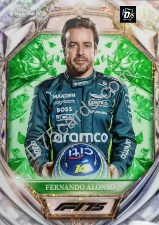 9 Fernando Alonso Green Mini-Diamond Refractor /99
