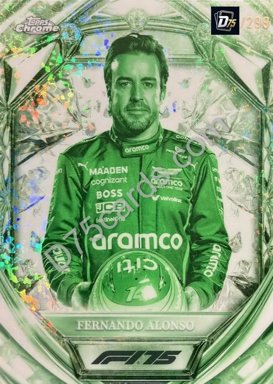 9 Fernando Alonso Night Vision Mini-Diamond Refractor /299