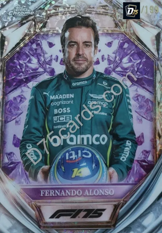 9 Fernando Alonso Purple Mini-Diamond Refractor /199